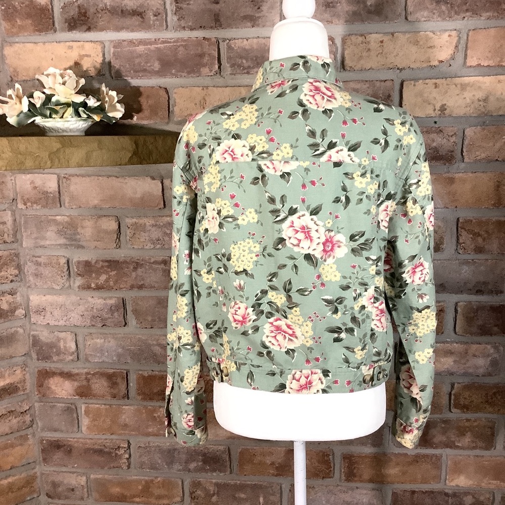 TALBOTS Floral Linen Jacket 6 - Picture 3 of 10